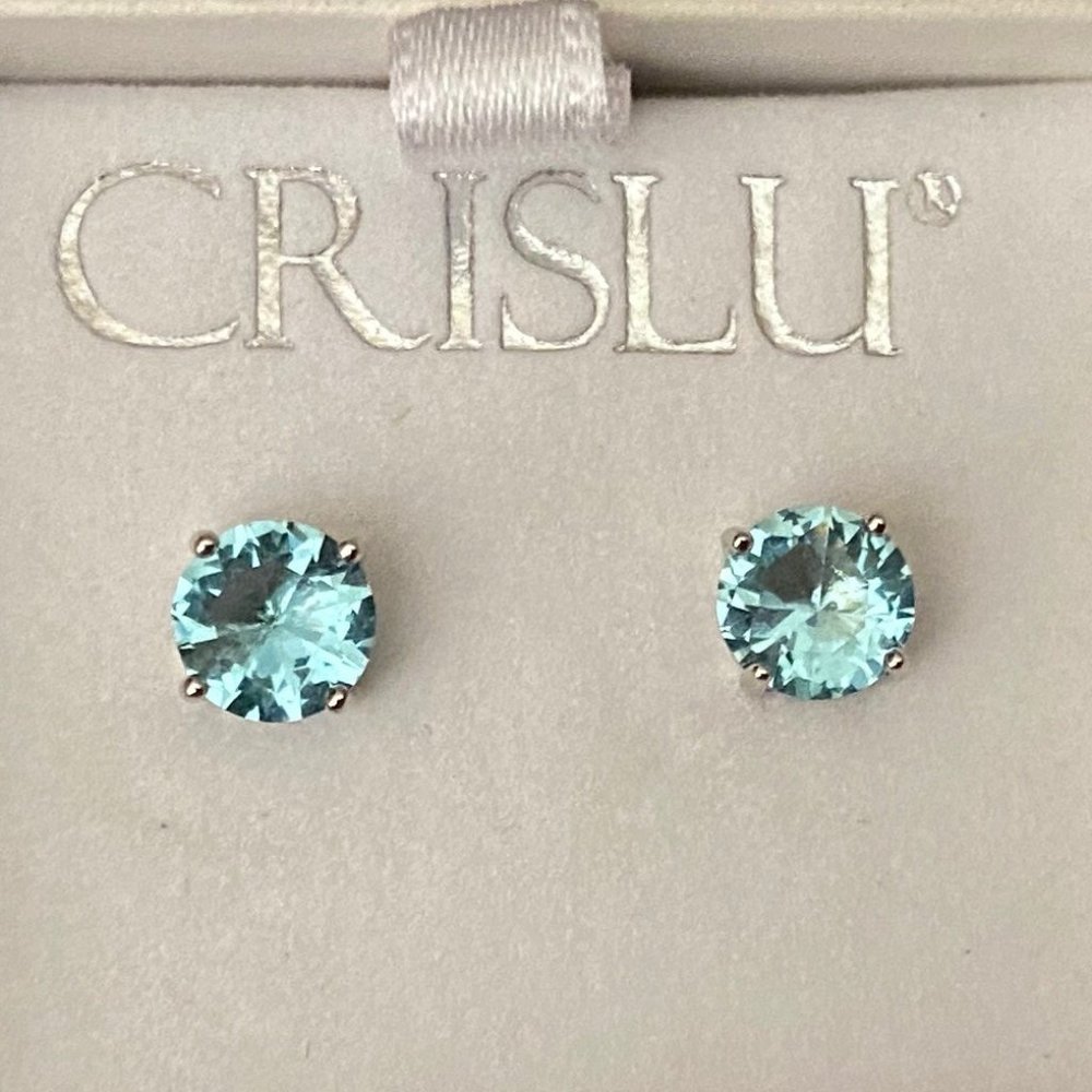 Crislu Aquamarine Stud Earrings